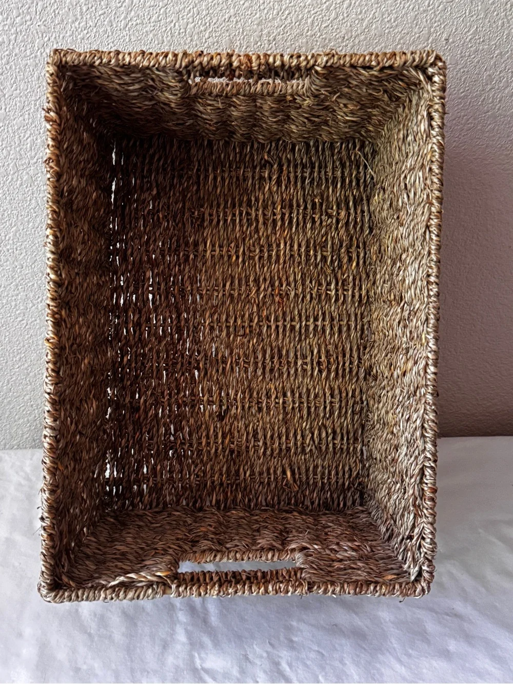 Natural Woven Seagrass Storage Basket - Brown